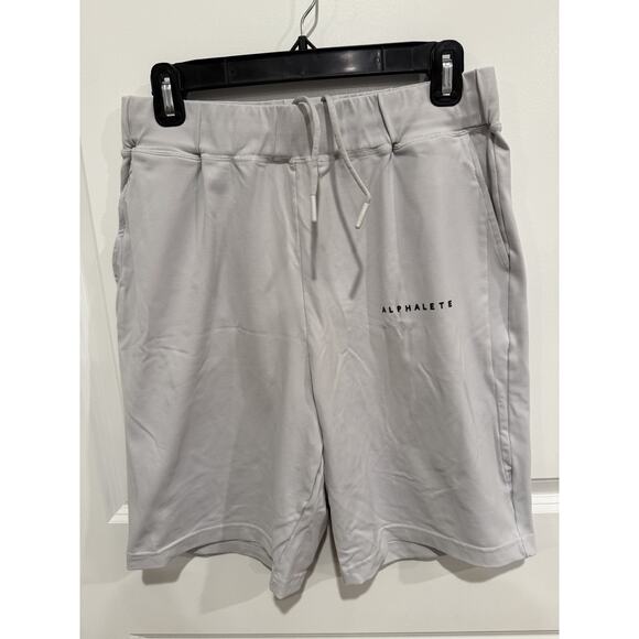 Alphalete Shorts Mens Sz Medium Gray Stretch Gym Training Athletic Bodybuilding - Picture 1 of 7